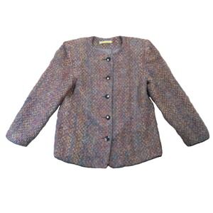 Bryn Connelly Vintage Boucle Jacket 10 Confetti Tweed 80s USA Academia Grandma